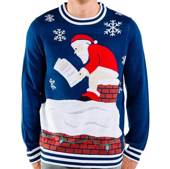 Tipsy Elf "ugly Christmas sweater " pooping Santa size M - Picture 1 of 11